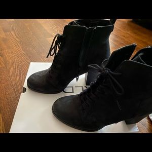 Classic Black faux suede laced up boots.